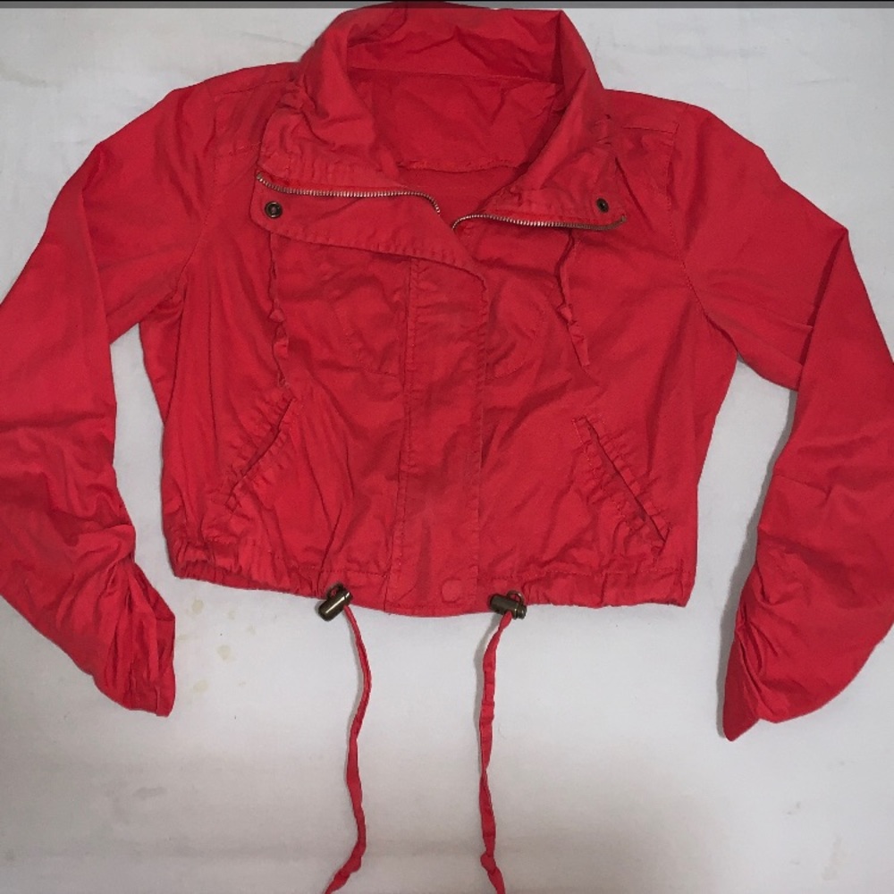 Red crop top jacket